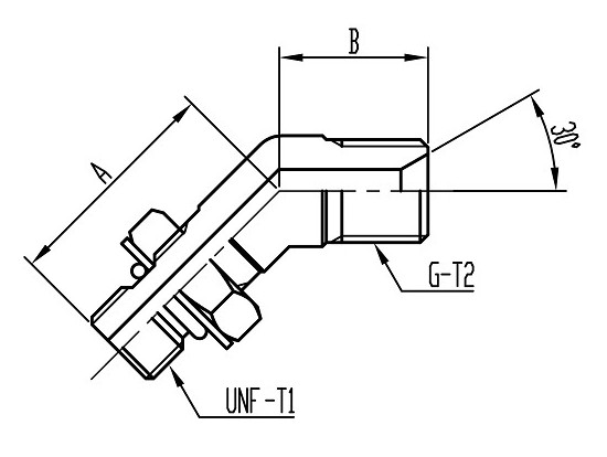 FT70 45°O-ring boss Adjustable Elbow コード：FT70 相当品コード：1070,SWO6GU