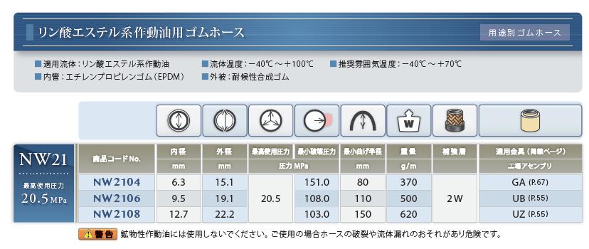 リン酸エステル系作動油用ゴムホース