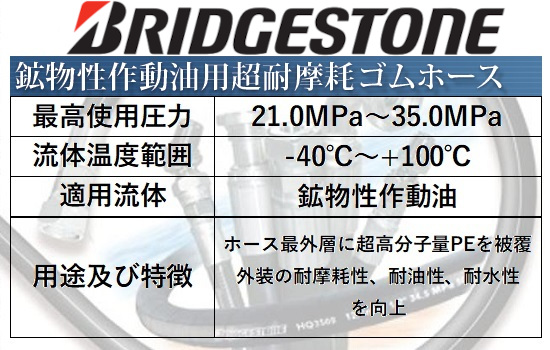 鉱物性作動油用超耐摩耗ゴムホース コード：SQ