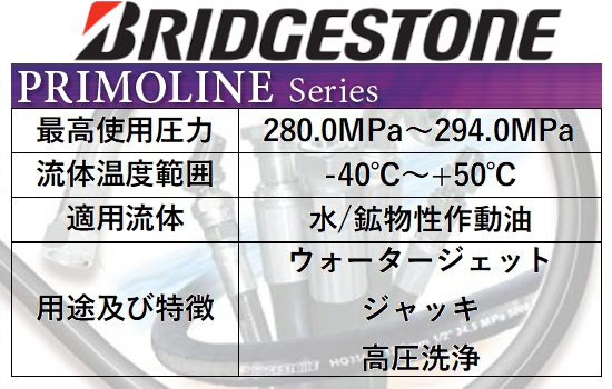 プリモライン(PRIMOLINE)超高圧用  JATホース コード：JAT