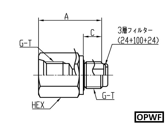 SSOPWF07MFOP OPWFストレートアダプター（フィルター付きアダプター） コード：SSOPWF07MFOP