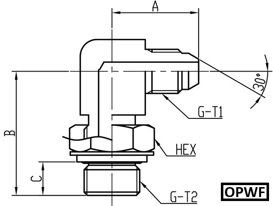 SWOPWF3 OPWF90°エルボアダプター