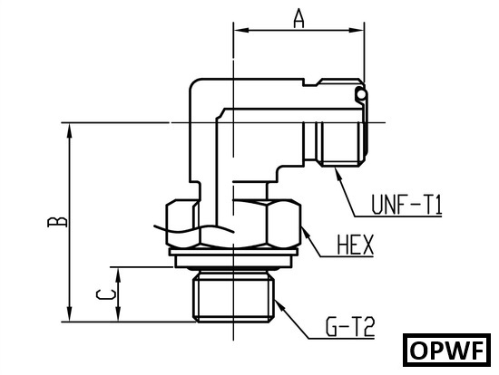 SWOPWF4ORFSUG OPWF90°エルボアダプター