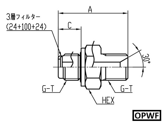 SSOPWF09MF OPWFストレートアダプター（フィルター付きアダプター）