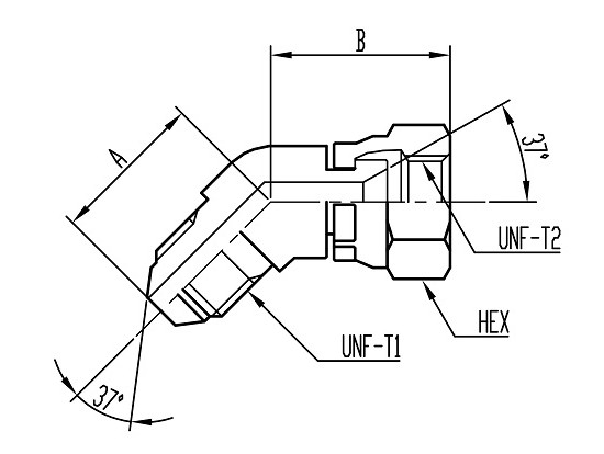 UN23 45°Union Elbow コード：UN23 相当品コード：UL45(1613)U,4023