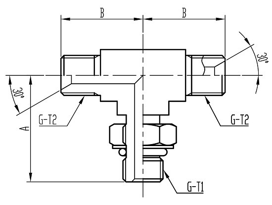 SP71 O-ring boss Adjustable Tee コード：SP71 相当品コード：SWOT-G1-G1-W,9071