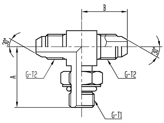 FT89 O-ring boss Adjustable Tee コード：FT89 相当品コード：SWOT-G2-G2-W,1089