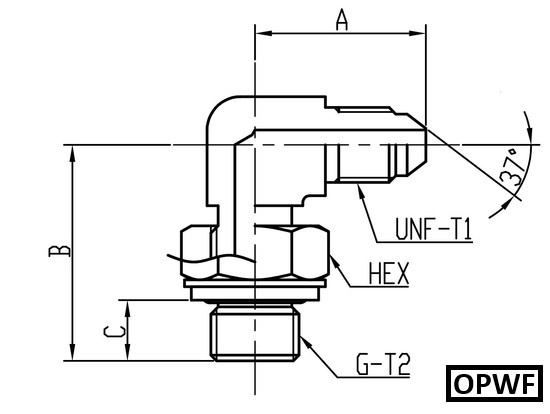 SWOPWF3UG OPWF90°エルボアダプター