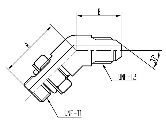 UN16 45°O-ring boss Adjustable Elbow コード：UN16 相当品コード：4016,SWO5U