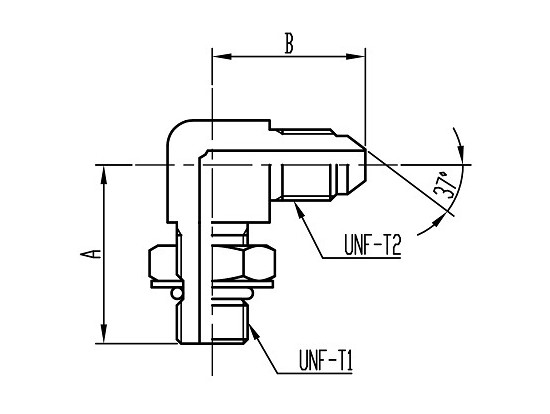 UN17 90°O-ring boss Adjustable Elbow コード：UN17 相当品コード：4017,SWO3U